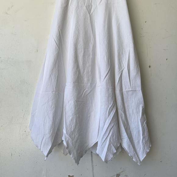 Mr. Buho White Cotton Summer Pleated Smocked Dress w/ Side Zipper Size XL - Picture 3 of 6